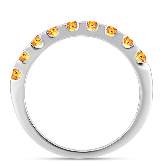 Stříbrný Prsten s Padparadscha Safírem