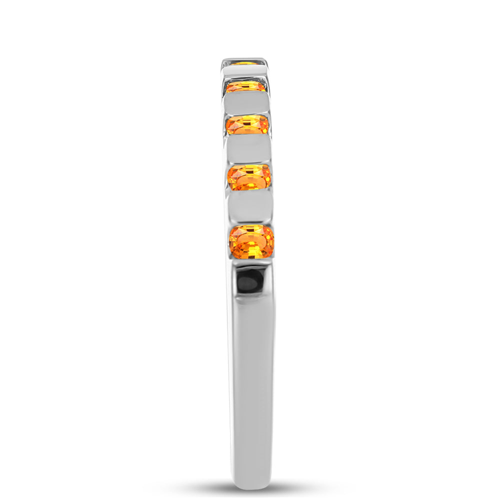 Stříbro 925/1000 - Prsten s Padparadscha Safírem - Karátové číslo: 0.36. přibližná hmotnost: 2.55 gramů 4 