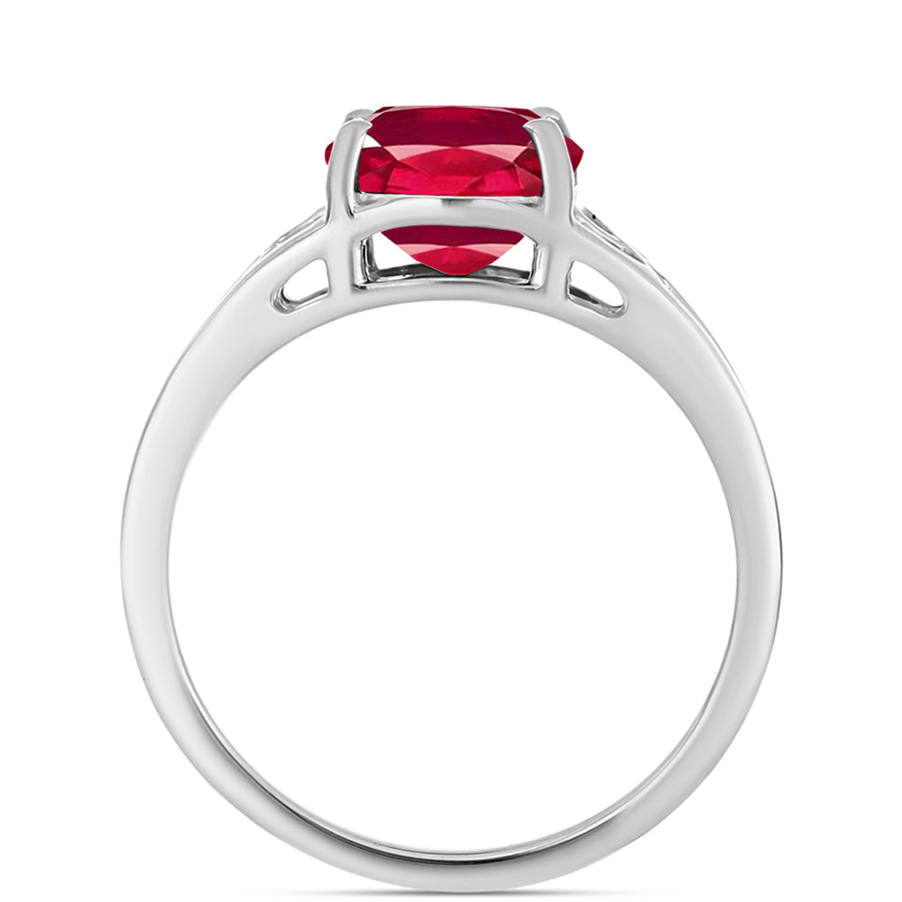 Stříbro 925/1000 - Prsten s Madagaskarským Rubínem - Karátové číslo: 2.76. přibližná hmotnost: 2.98 gramů