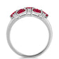 Stříbro 925/1000 - Prsten s Madagaskarským Rubínem a Bílým Topazem - Karátové číslo: 0.88. přibližná hmotnost: 2.54 gramů