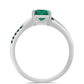 Stříbro 925/1000 - Prsten s Zelenkavý mořsky modrý Moissanitem - Karátové číslo: 0.77. přibližná hmotnost: 2.58 gramů
