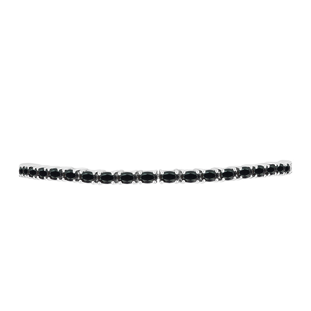 925 / 1000 Sterlingové Stříbro Náramek s Obsidiánem 2 