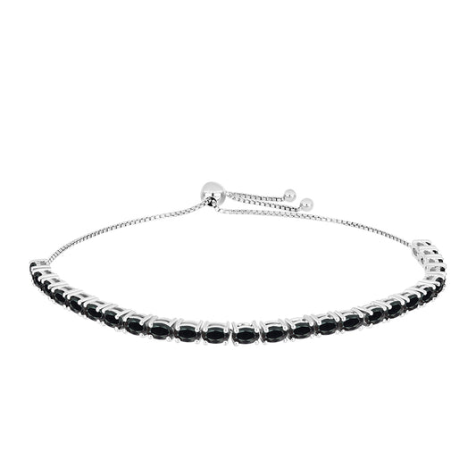 925 / 1000 Sterlingové Stříbro Náramek s Obsidiánem
