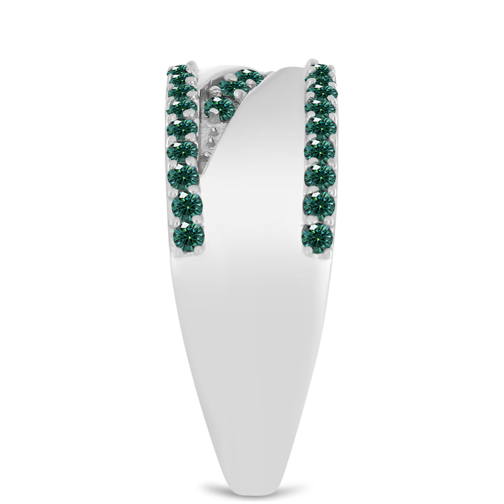 Stříbro 925/1000 Prsten s Zelenkavý mořsky modrý Moissanitem - Karátové číslo: 0.59. přibližná hmotnost: 5.23 gramů 4 