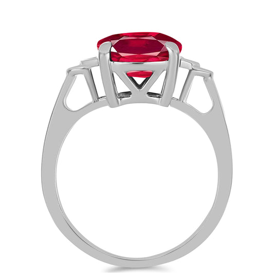 Stříbrný Prsten s Madagaskarským Rubínem