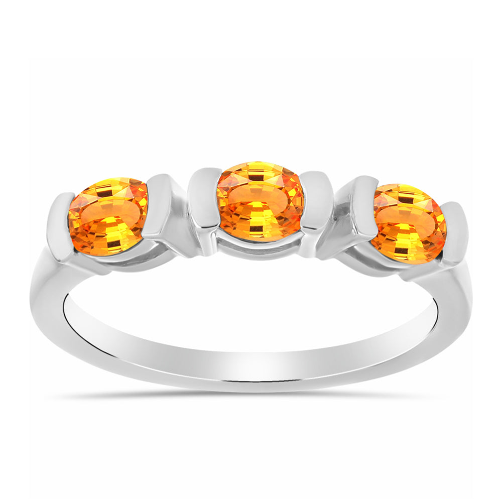 Stříbrný Prsten s Padparadscha Safírem