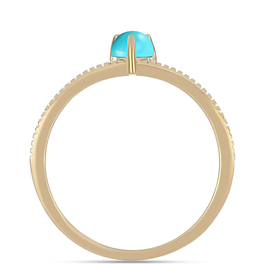 Pozlacený Stříbrný Prsten s Tyrkysem Sleeping Beauty