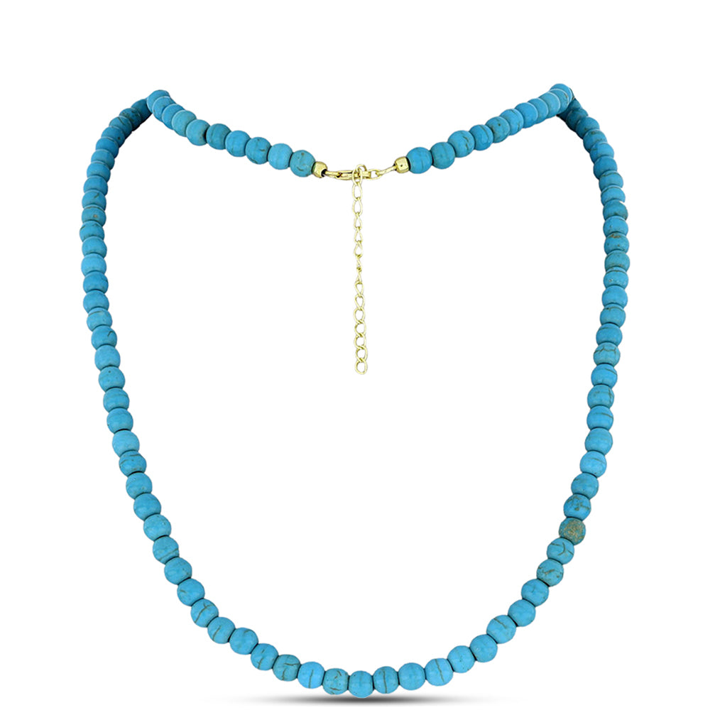 Pozlacené Stříbro 925/1000 - Náhrdelník s Tyrkysem Sleeping Beauty - Karátové číslo: 105.1. přibližná hmotnost: 22.02 gramů 1 