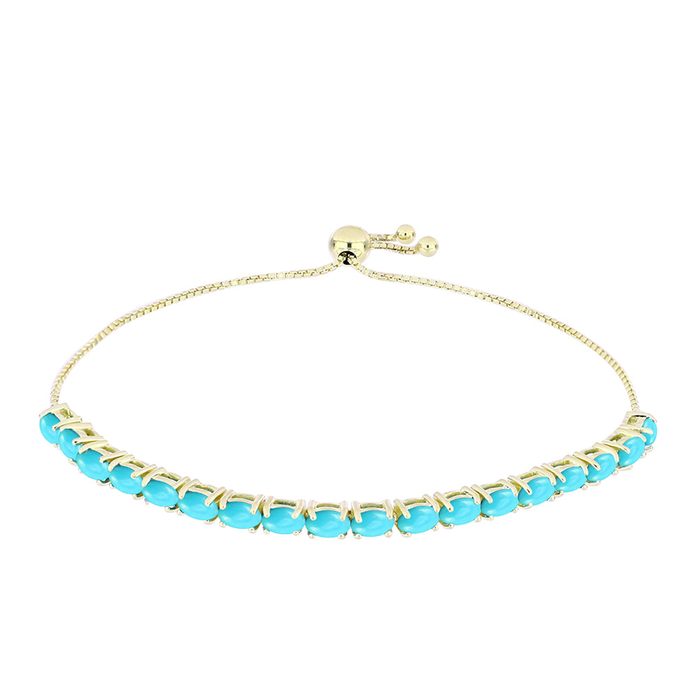 Pozlacené stříbro 925/1000 Náramek s Tyrkysem Sleeping Beauty - Karátové číslo: 3.87. přibližná hmotnost: 6.81 gramů 1 