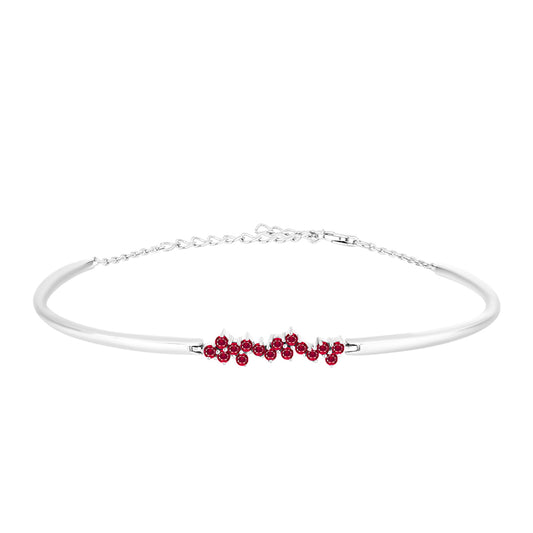 Stříbrný Náramek s Madagaskarským Rubínem