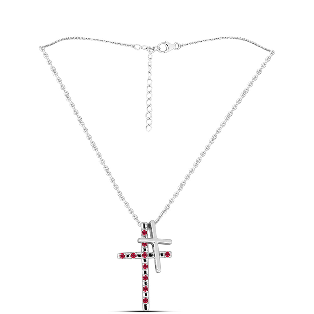 Stříbro 925/1000 - Sada s Madagaskarským Rubínem - Karátové číslo: 0.21. přibližná hmotnost: 4.11 gramů ( Přívěsek ) 1 