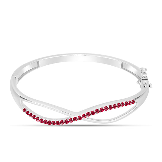 Stříbro 925/1000 - Náramek s Madagaskarským Rubínem - Karátové číslo: 1.56. přibližná hmotnost: 22.27 gramů
