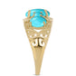 Pozlacený Stříbrný Prsten s Tyrkysem Sleeping Beauty
