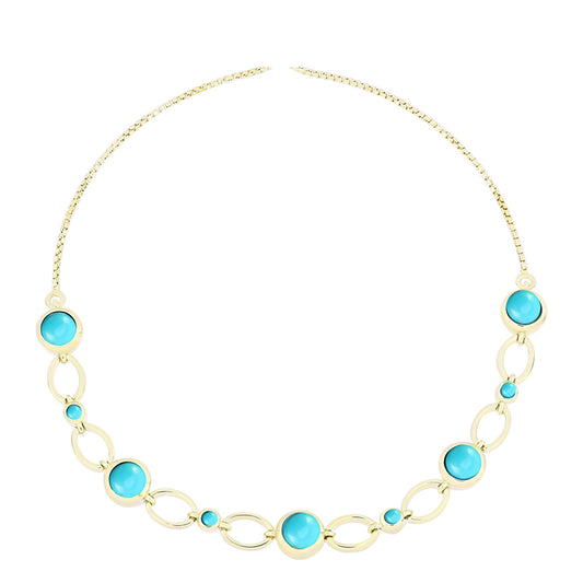 Pozlacený Stříbrný Náramek s Tyrkysem Sleeping Beauty