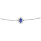Stříbro 925/1000 - Náramek s AA Tanzanitem a Bílým Topazem - Karátové číslo: 0.55. přibližná hmotnost: 2.54 gramů