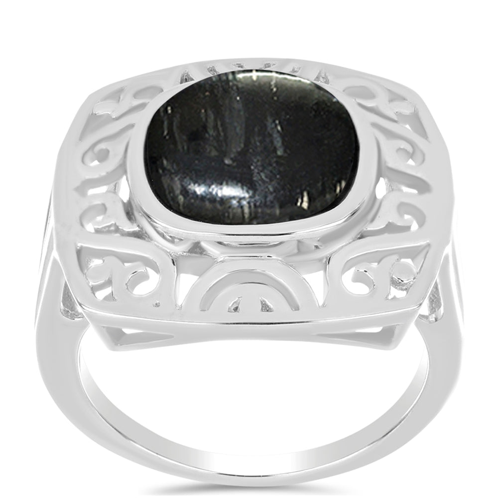 Stříbro 925/1000 - Prsten s Picasso Jaspisem - Karátové číslo: 4.68. přibližná hmotnost: 5.99 gramů