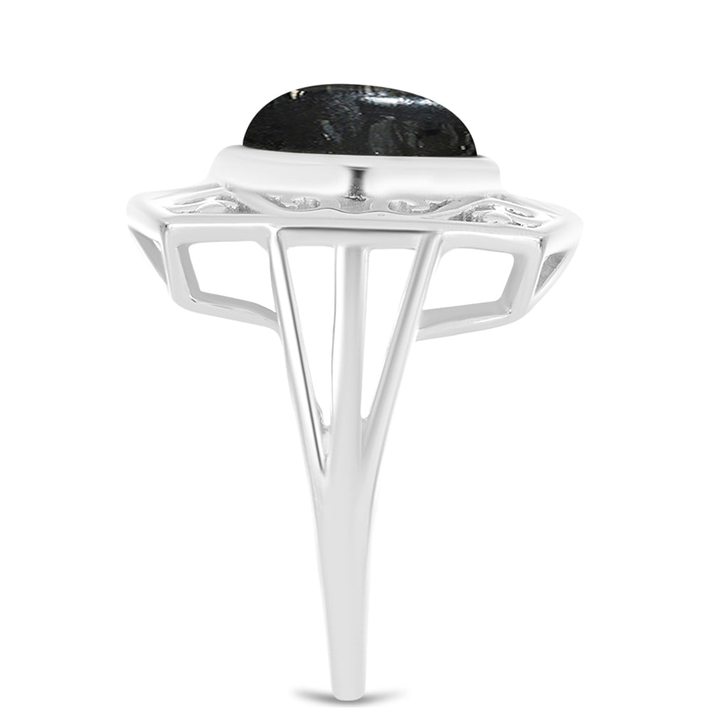 Stříbro 925/1000 - Prsten s Picasso Jaspisem - Karátové číslo: 4.68. přibližná hmotnost: 5.99 gramů