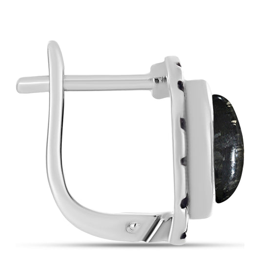 Stříbro 925/1000 - Náušnice s Picasso Jaspisem - Karátové číslo: 5.2. přibližná hmotnost: 6.43 gramů