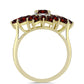 Pozlacené stříbro 925/1000 Prsten s Bartonským Granátem a Bílým Topazem - Karátové číslo: 3.81. přibližná hmotnost: 4.82 gramů
