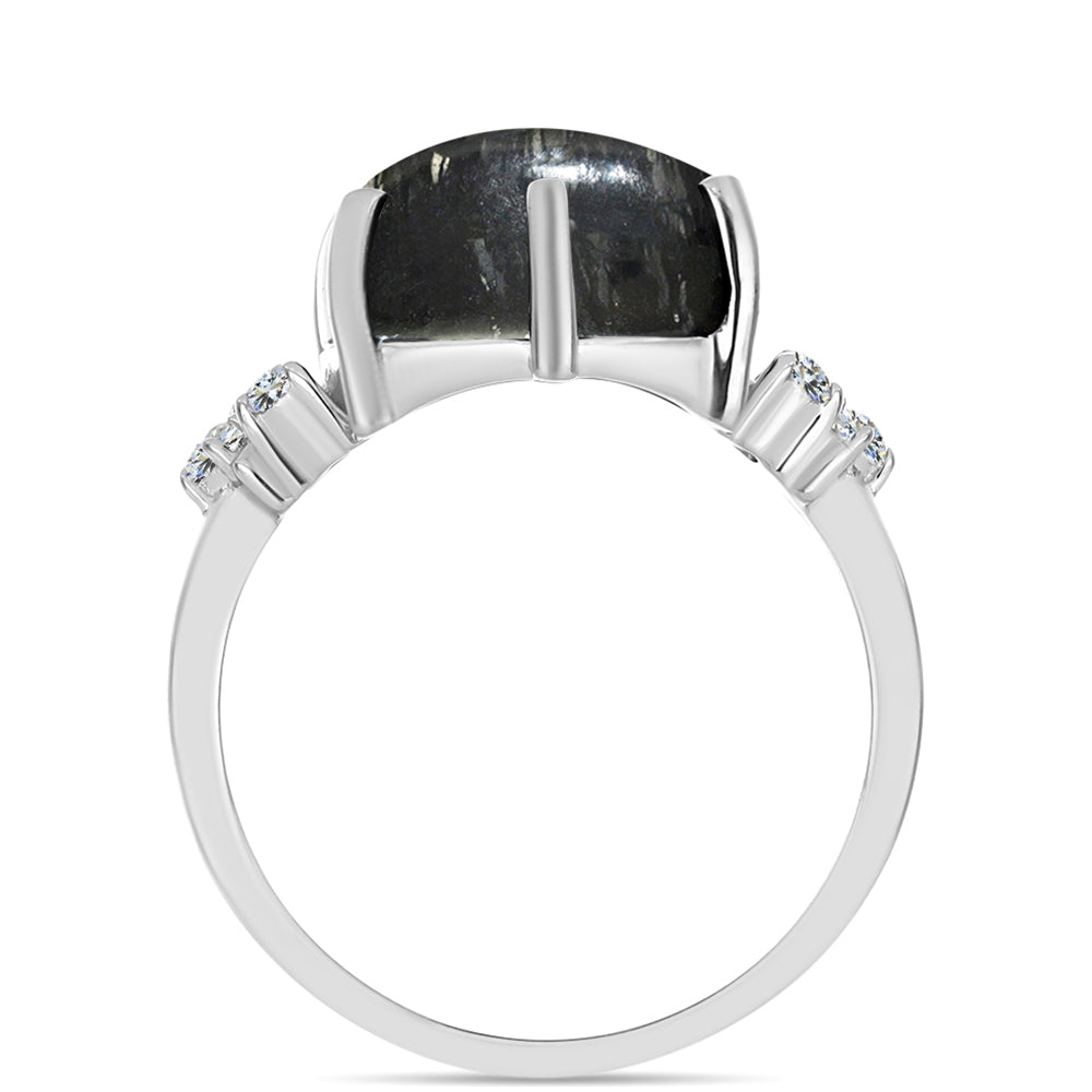 Stříbrný Prsten s Picasso Jaspisem a Bílým Topazem