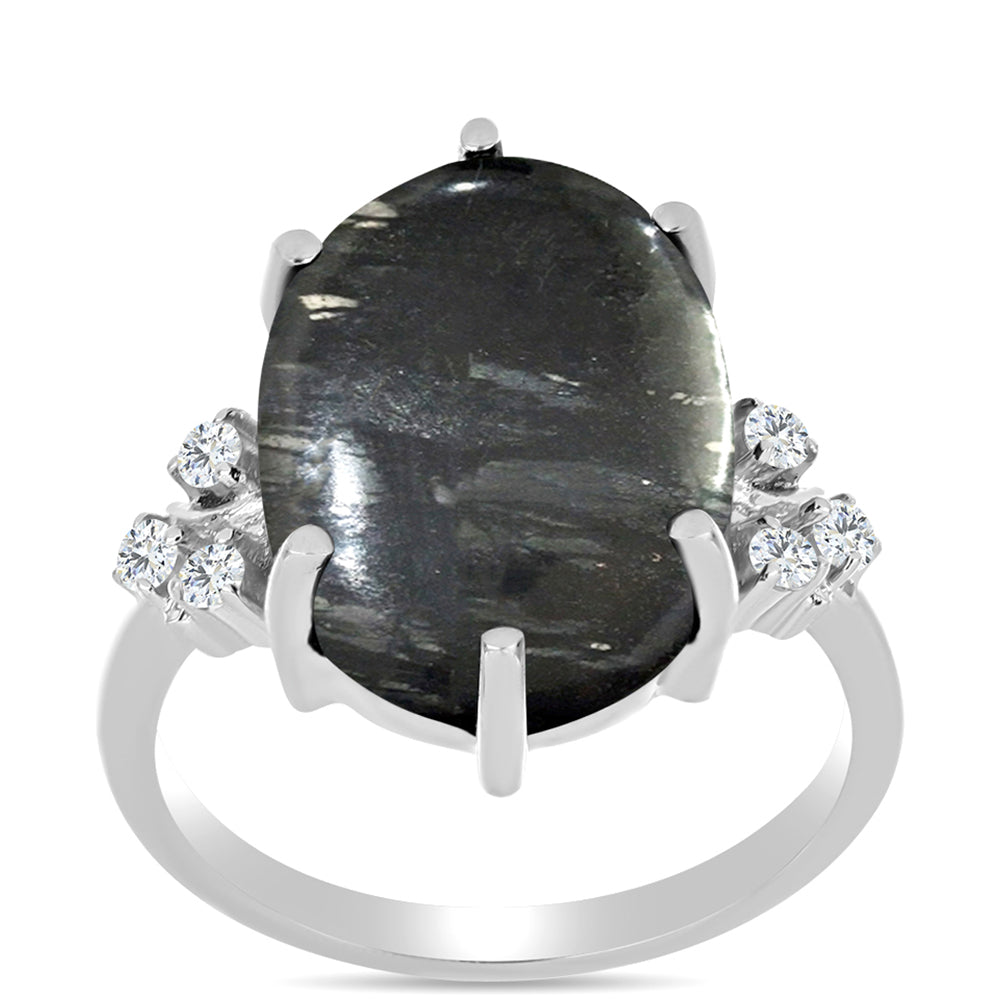 Stříbrný Prsten s Picasso Jaspisem a Bílým Topazem