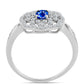 Stříbro 925/1000 Prsten s Australským Modrým Safírem a Bílým Topazem - Karátové číslo: 1.16. přibližná hmotnost: 3.23 gramů