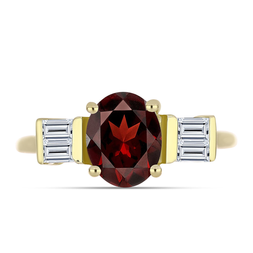 Pozlacený Stříbrný Prsten s Bartonským Granátem a Bílým Topazem 1 