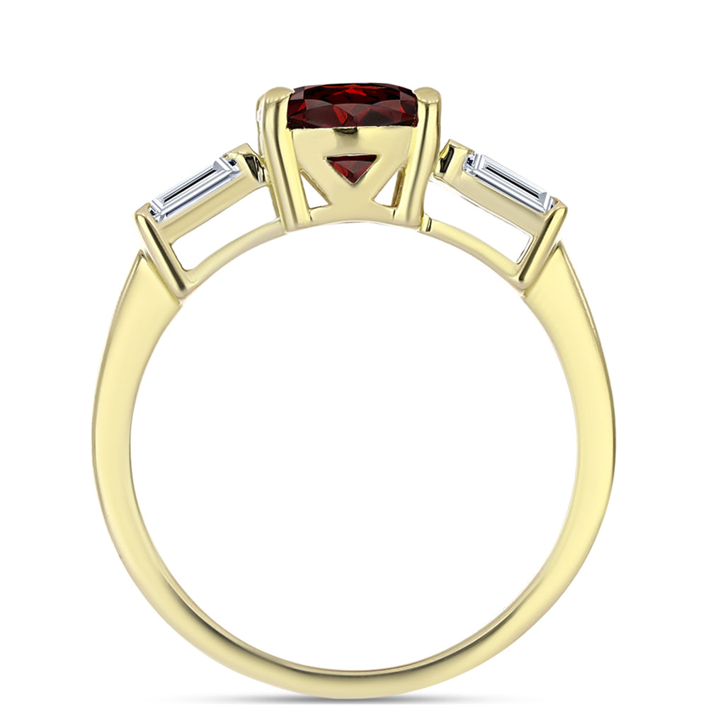 Pozlacený Stříbrný Prsten s Bartonským Granátem a Bílým Topazem 2 