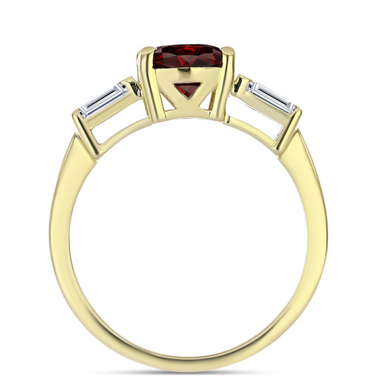 Pozlacený Stříbrný Prsten s Bartonským Granátem a Bílým Topazem