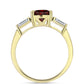 Pozlacený Stříbrný Prsten s Bartonským Granátem a Bílým Topazem