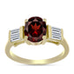 Pozlacený Stříbrný Prsten s Bartonským Granátem a Bílým Topazem