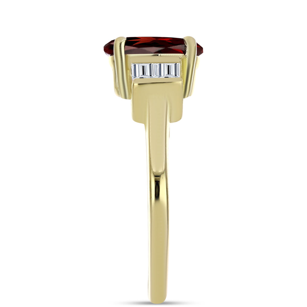 Pozlacený Stříbrný Prsten s Bartonským Granátem a Bílým Topazem 4 