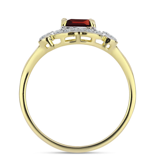 Pozlacený Stříbrný Prsten s Bartonským Granátem a Bílým Topazem