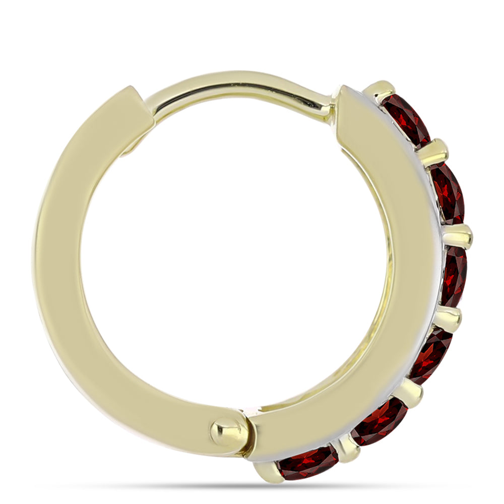 Pozlacené Stříbrné Náušnice s Bartonským Granátem a Bílým Topazem 2 