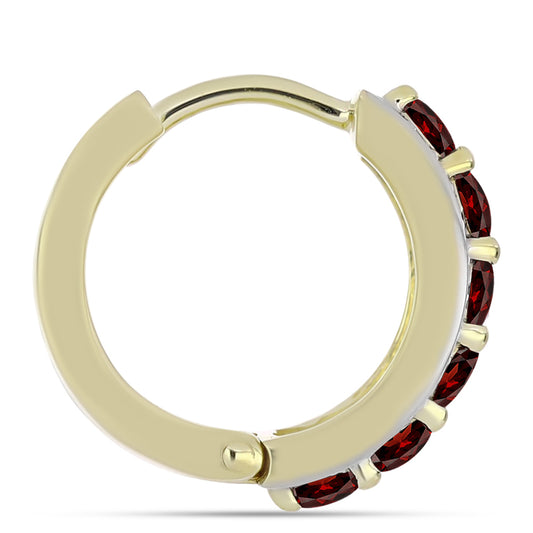 Pozlacené Stříbrné Náušnice s Bartonským Granátem a Bílým Topazem