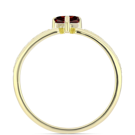 Pozlacené Stříbro 925/1000 - Prsten s Bartonským Granátem - Karátové číslo: 0.58. přibližná hmotnost: 2.2 gramů