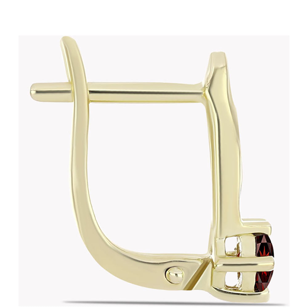 Pozlacené stříbro 925/1000 Náušnice s Bartonským Granátem - Karátové číslo: 0.64. přibližná hmotnost: 2.96 gramů 2 