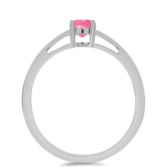 Stříbrný Prsten s Růžovým Opálem z Lega Dembi