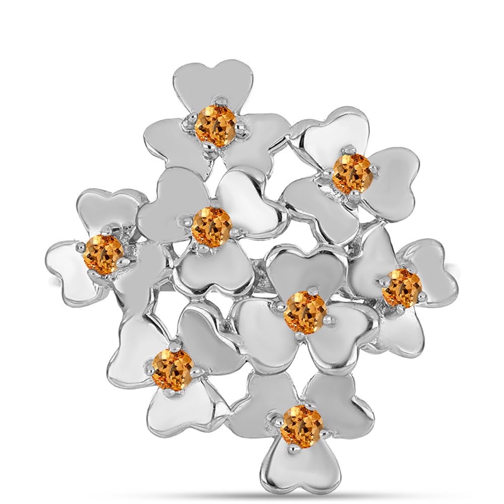 Stříbro 925/1000 - Prsten s "Císařským žlutým" topazem - Karátové číslo: 0.33. přibližná hmotnost: 3.84 gramů 1 