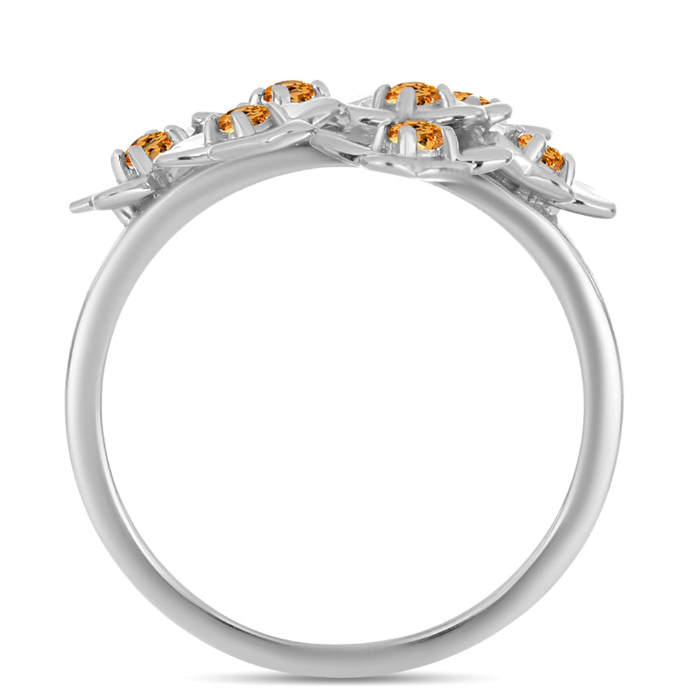 Stříbro 925/1000 - Prsten s "Císařským žlutým" topazem - Karátové číslo: 0.33. přibližná hmotnost: 3.84 gramů