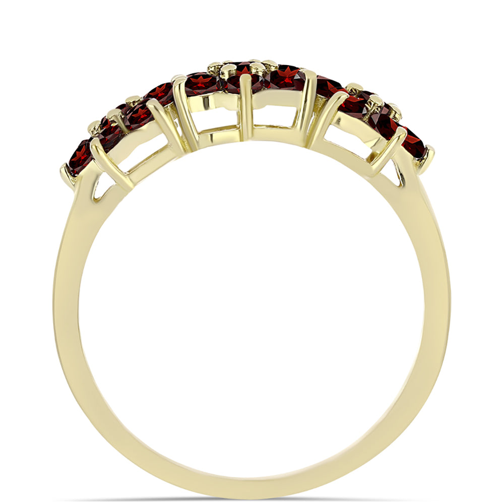 Pozlacené stříbro 925/1000 Prsten s Bartonským Granátem - Karátové číslo: 1.75. přibližná hmotnost: 3.14 gramů
