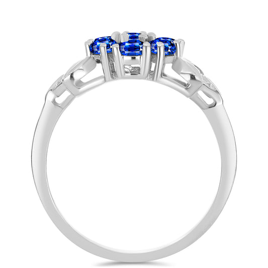 Stříbro 925/1000 - Prsten s Australským Modrým Safírem - Karátové číslo: 1.22. přibližná hmotnost: 2.4 gramů