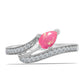 Stříbro 925/1000 - Prsten s Růžovým Opálem z Lega Dembi a Bílým Topazem - Karátové číslo: 0.42. přibližná hmotnost: 2.18 gramů