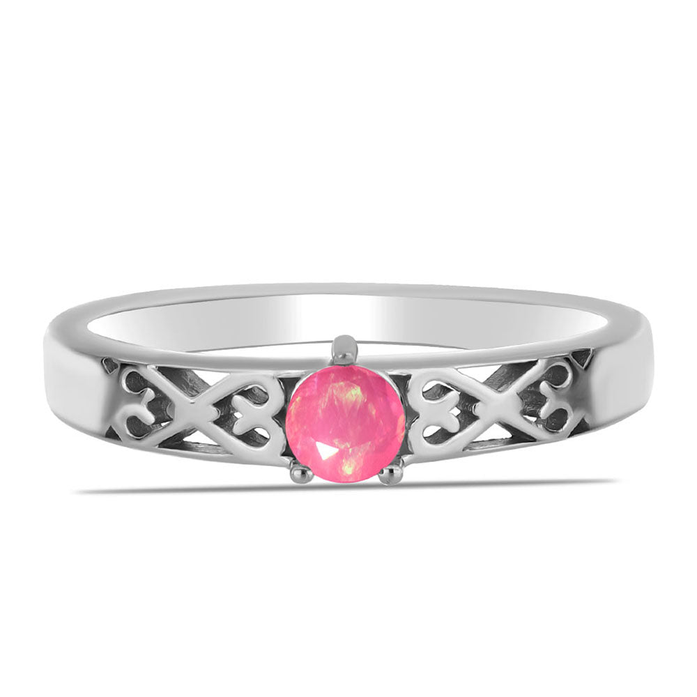 Stříbro 925/1000 - Prsten s Růžovým Opálem z Lega Dembi - Karátové číslo: 0.15. přibližná hmotnost: 2.44 gramů 1 