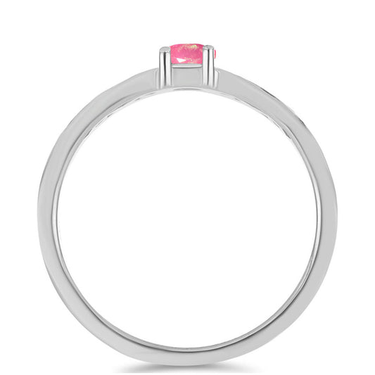 Stříbrný Prsten s Růžovým Opálem z Lega Dembi