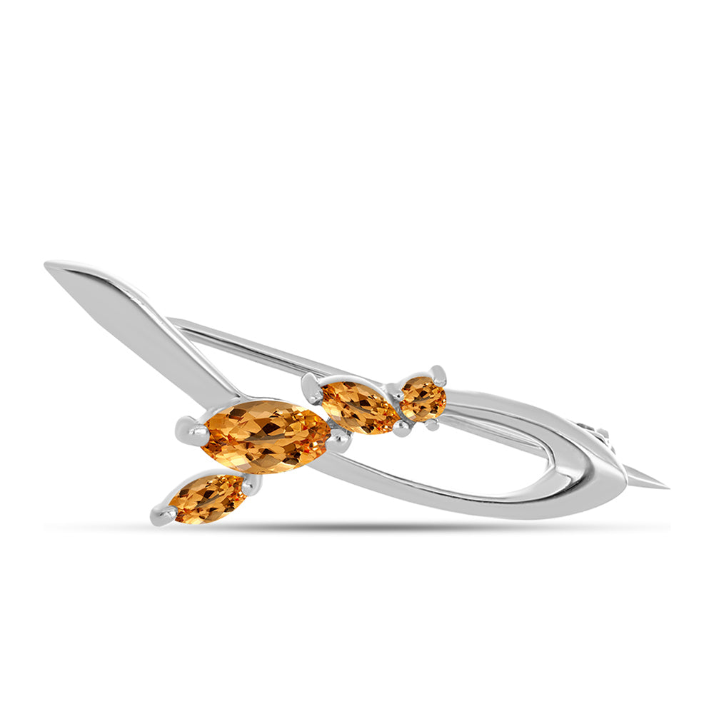 Stříbro 925/1000 - Brož s "Císařským žlutým" topazem - Karátové číslo: 0.48. přibližná hmotnost: 1.9 gramů 1 