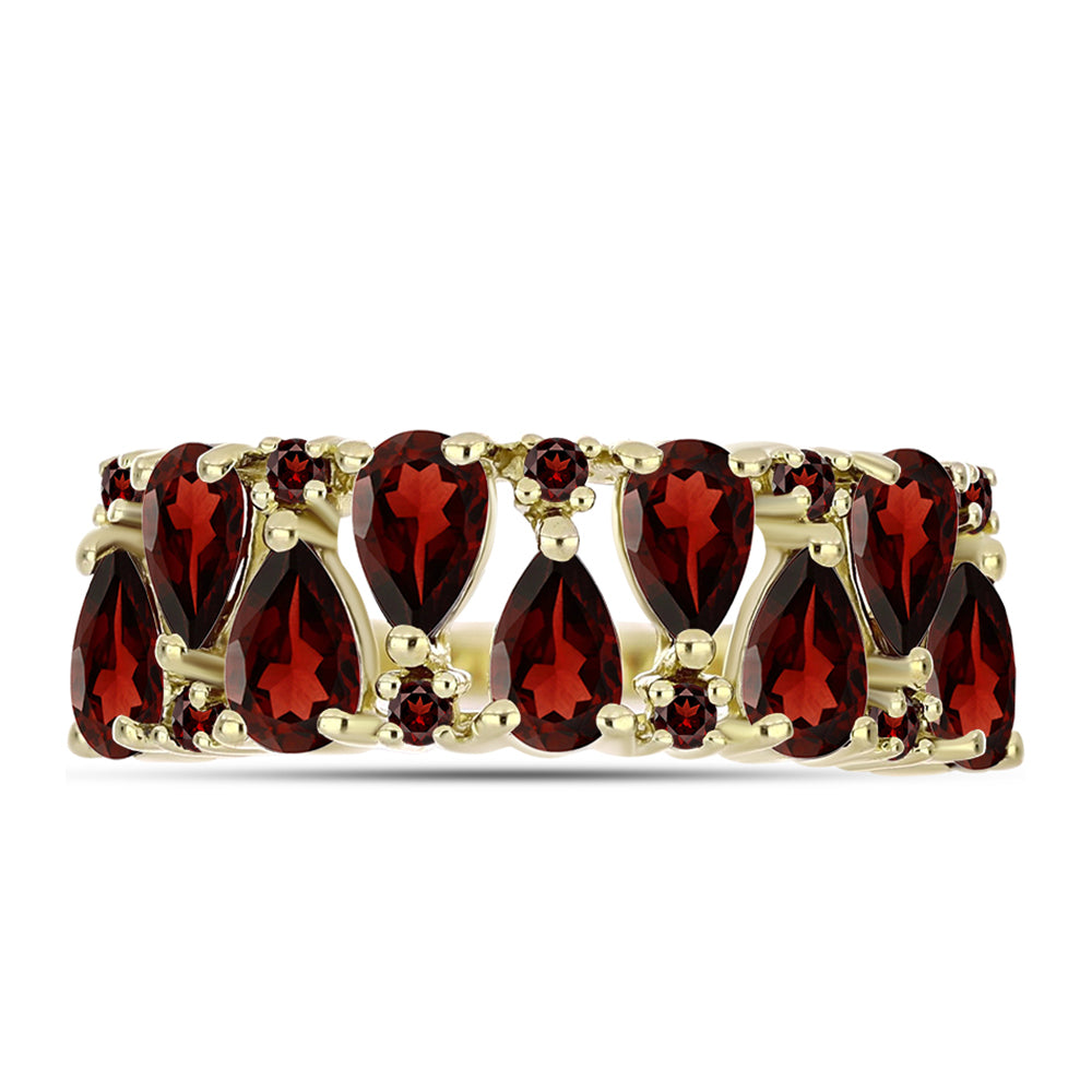 Pozlacené Stříbro 925/1000 - Prsten s Bartonským Granátem - Karátové číslo: 2.52. přibližná hmotnost: 3.57 gramů 2 