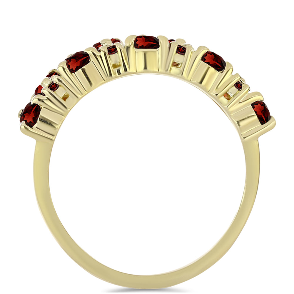 Pozlacené Stříbro 925/1000 - Prsten s Bartonským Granátem - Karátové číslo: 2.52. přibližná hmotnost: 3.57 gramů