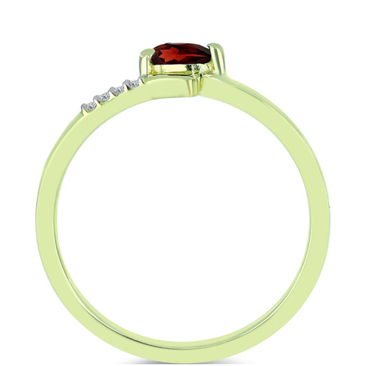 Pozlacený Stříbrný Prsten s Bartonským Granátem a Bílým Topazem