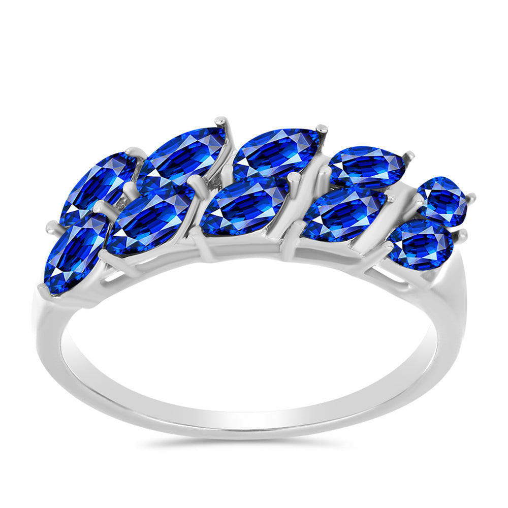 Stříbro 925/1000 - Prsten s Australským Modrým Safírem - Karátové číslo: 2.11. přibližná hmotnost: 2.97 gramů 3 